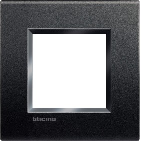 Placca quadra 2 moduli antracite Bticino Livinglight LNA4802AR