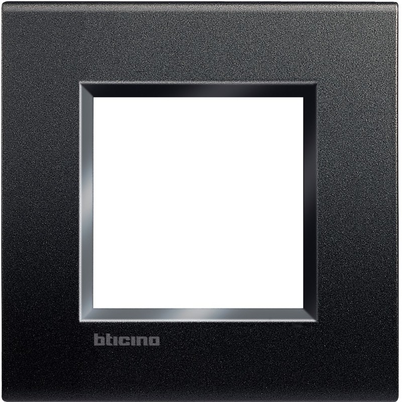 Placca quadra 2 moduli antracite Bticino Livinglight LNA4802AR