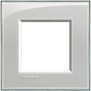 Placca quadra 2 moduli grigio ghiaccio Bticino Livinglight LNA4802KG