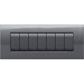 Placca Acciaio 7 posti quadra Bticino LivingLight LNA4807AC