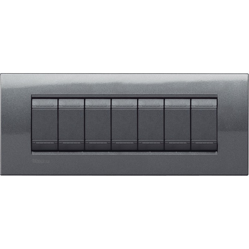 Placca Acciaio 7 posti quadra Bticino LivingLight LNA4807AC