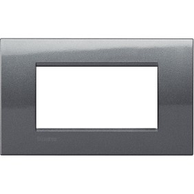 Placca Acciaio 4 posti quadra Bticino LivingLight LNA4804AC