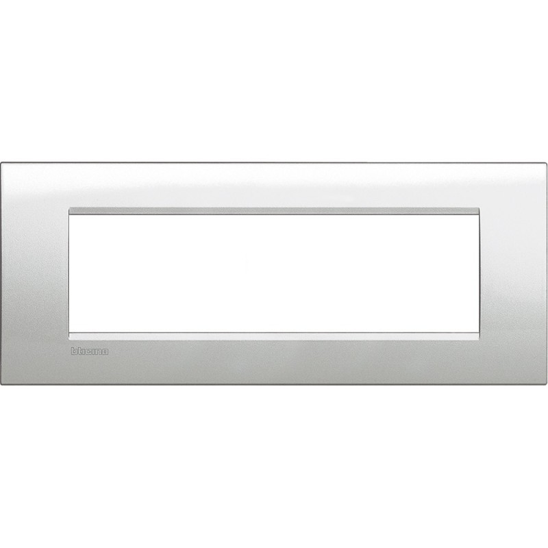 Placca Argento Lunare 7 posti quadra Bticino LivingLight LNA4807GL