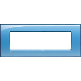 Placca 7 posti azzurro deep Bticino LivingLight LNA4807AD