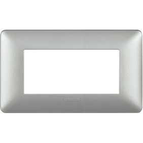Placca Bticino Matix 4 moduli Silver AM4804MS