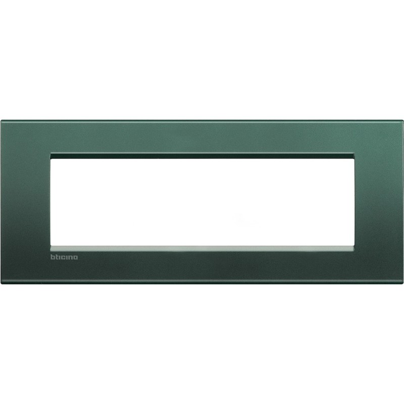 Placca 7 posti quadra verde park LivingLight Bticino LNA4807PK