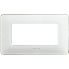 Placca Bticino Matix 4 moduli Ghiaccio AM4804CBN