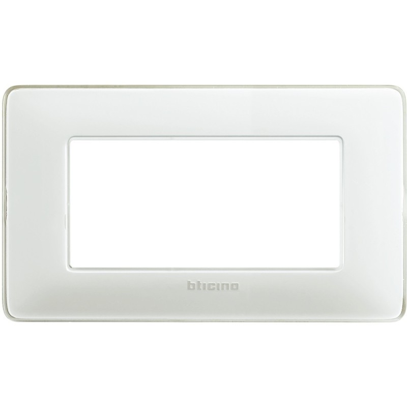 Placca Bticino Matix 4 moduli Ghiaccio AM4804CBN