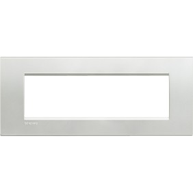 Placca 7 posti quadra argento LivingLight Bticino LNA4807AG
