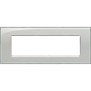 Placca 7 posti quadra grigio ghiaccio LivingLight Bticino LNA4807KG