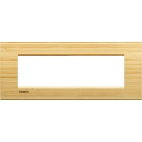 Placca 7 posti quadra bamboo LivingLight Bticino LNA4807LBA
