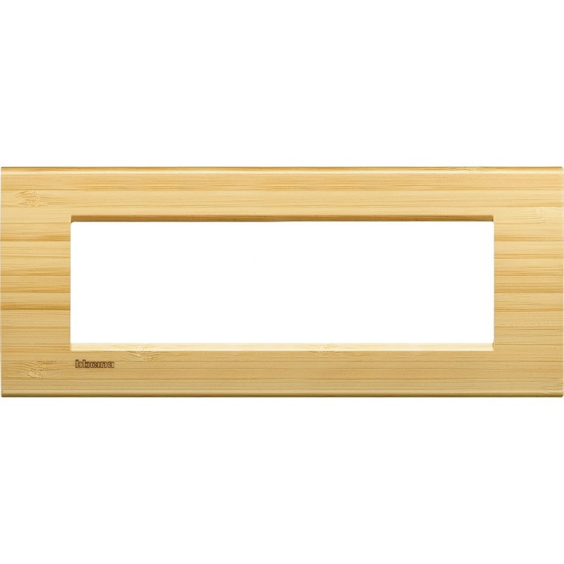 Placca 7 posti quadra bamboo LivingLight Bticino LNA4807LBA