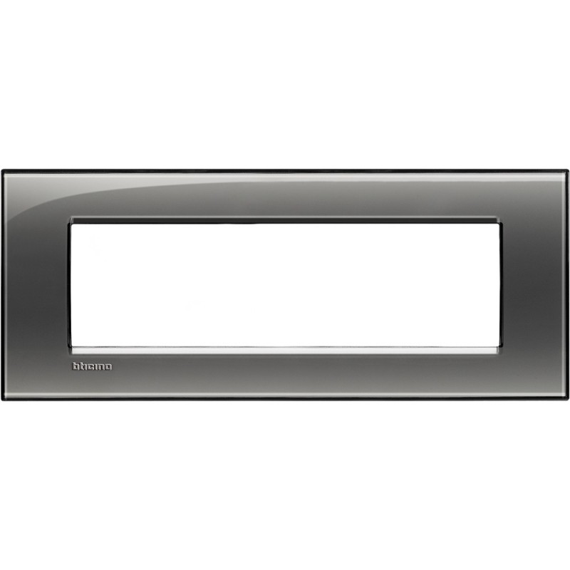 Placca 7 posti quadra fumo di Londra LivingLight Bticino LNA4807KF