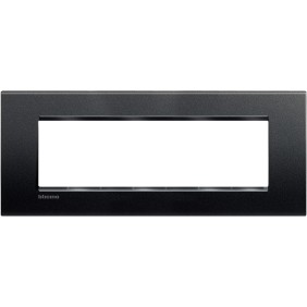 Placca 7 posti quadra antracite LivingLight Bticino LNA4807AR