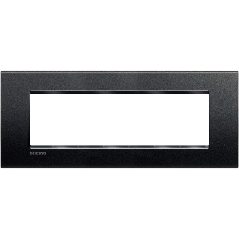 Placca 7 posti quadra antracite LivingLight Bticino LNA4807AR
