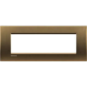 Placca 7 posti quadra bronzo LivingLight Bticino LNA4807BZ