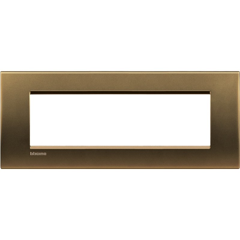 Placca 7 posti quadra bronzo LivingLight Bticino LNA4807BZ