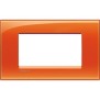 Placca 4 posti quadra arancio deep LivingLight Bticino LNA4804OD