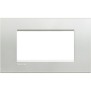 Placca 4 posti quadra argento LivingLight Bticino LNA4804AG