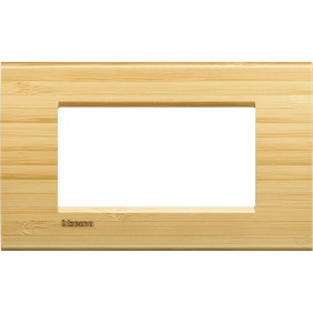 Placca 4 posti quadra bamboo LivingLight Bticino LNA4804LBA
