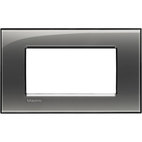 Placca 4 posti quadra fumo di londra LivingLight Bticino LNA4804KF