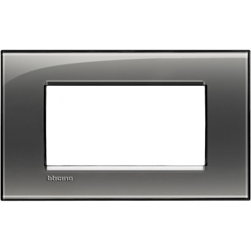Placca 4 posti quadra fumo di londra LivingLight Bticino LNA4804KF