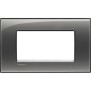 Placca 4 posti quadra fumo di londra LivingLight Bticino LNA4804KF
