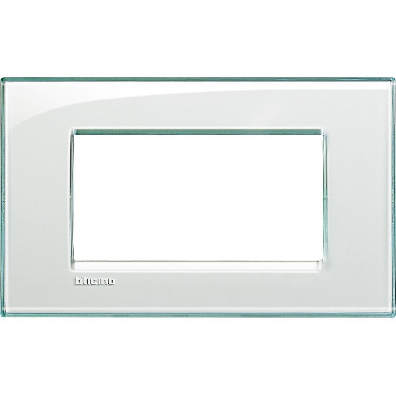 Placca 4 posti quadra acquamarina LivingLight Bticino LNA4804KA