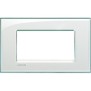 Placca 4 posti quadra acquamarina LivingLight Bticino LNA4804KA