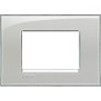 Placca 3 posti quadra grigio ghiaccio LivingLight Bticino LNA4803KG