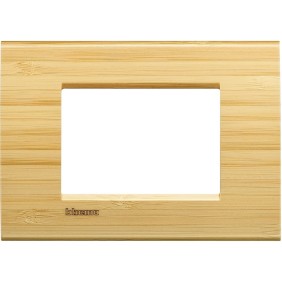 Placca 3 posti quadra bamboo LivingLight Bticino LNA4803LBA