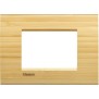 Placca 3 posti quadra bamboo LivingLight Bticino LNA4803LBA