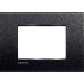 Placca 3 posti quadra antracite LivingLight Bticino LNA4803AR