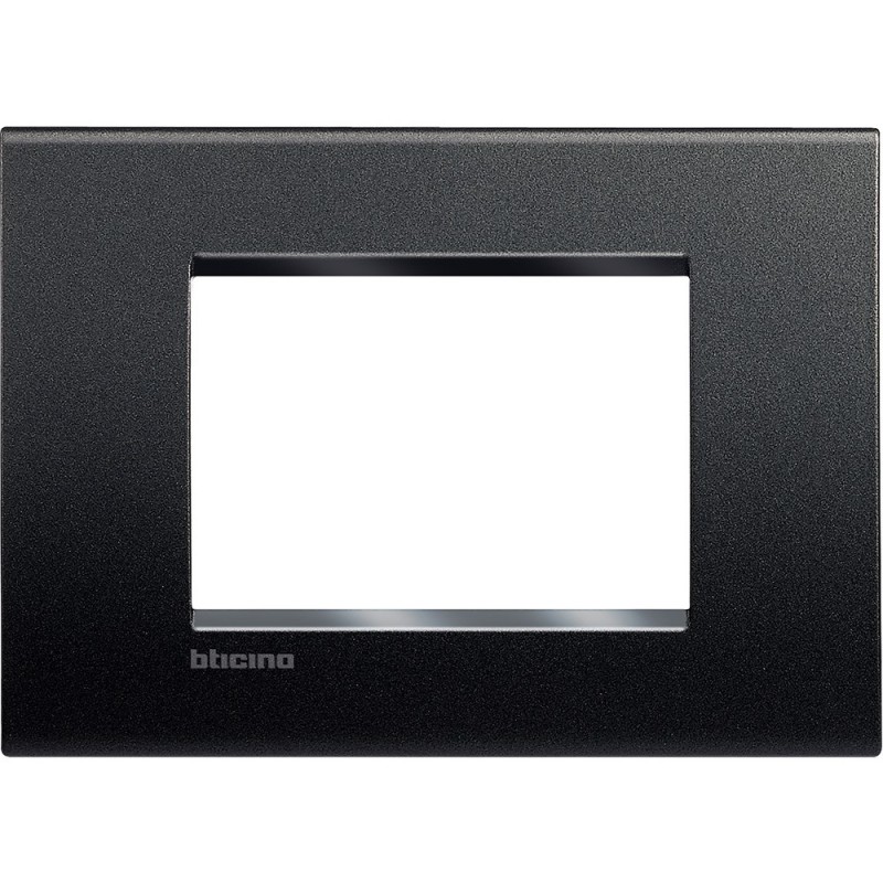 Placca 3 posti quadra antracite LivingLight Bticino LNA4803AR