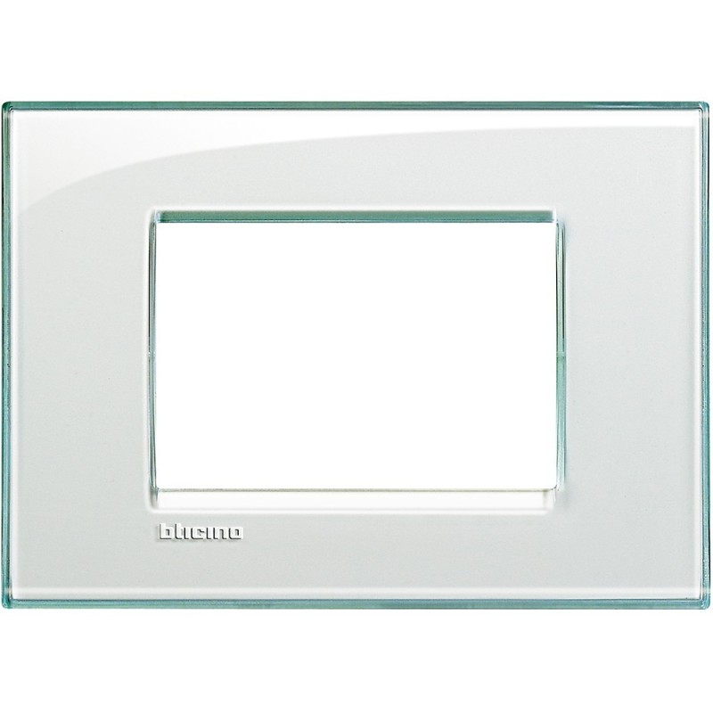 Placca 3 posti quadra acquamarina LivingLight Bticino LNA4803KA
