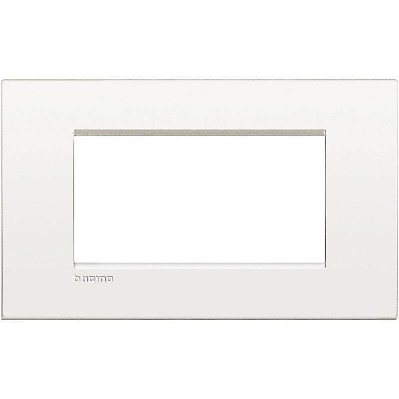 Placca 4 posti quadra bianco puro LivingLight Air Bticino LNC4804BN