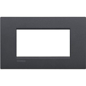 Placca 4 posti quadra antracite LivingLight Air Bticino LNC4804AR