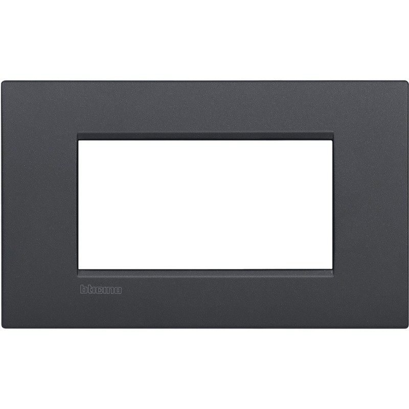Placca 4 posti quadra antracite LivingLight Air Bticino LNC4804AR