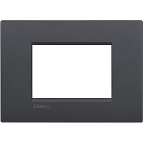 Placca 3 posti quadra antracite LivingLight Air Bticino LNC4803AR