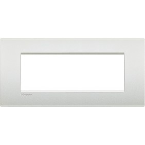Placca 7 posti quadra bianco perla LivingLight Air Bticino LNC4807PR
