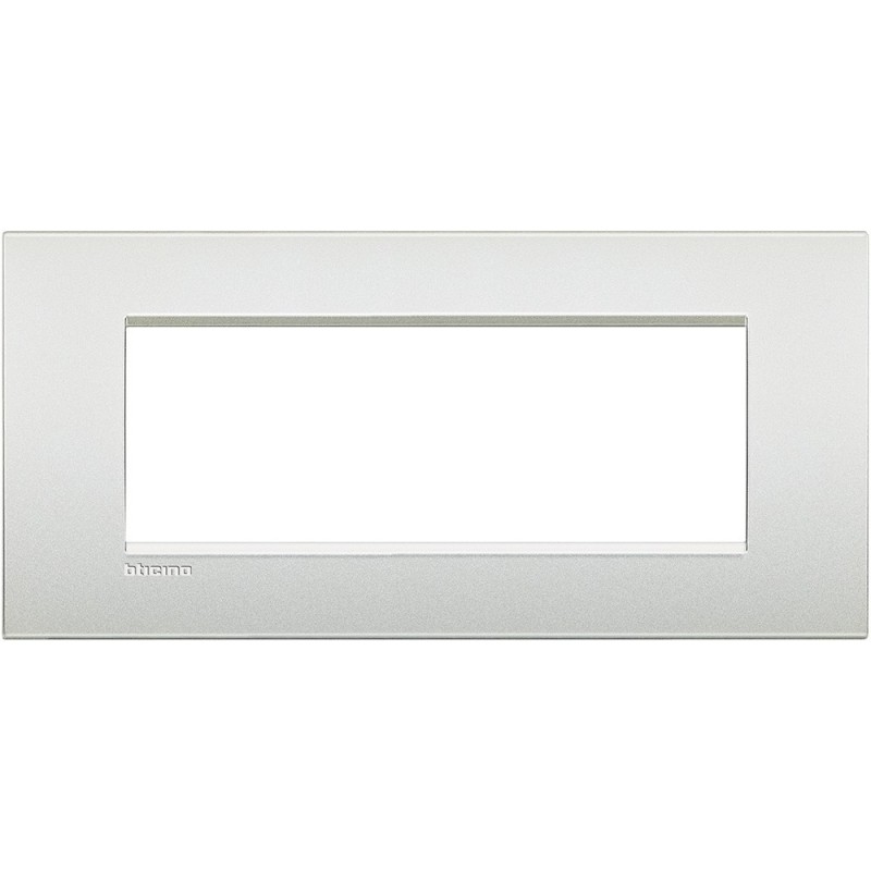 Placca 7 posti quadra bianco perla LivingLight Air Bticino LNC4807PR