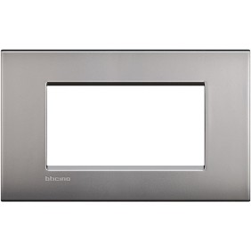 Placca 4 posti quadra nichel satinato LivingLight Air Bticino LNC4804NK