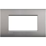 Placca 4 posti quadra nichel satinato LivingLight Air Bticino LNC4804NK