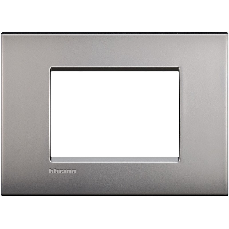 Placca 3 posti nichel satinato LivingLight Air Bticino LNC4803NK
