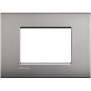 Placca 3 posti nichel satinato LivingLight Air Bticino LNC4803NK