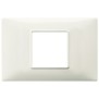 Placca Vimar Plana Avorio 2 moduli centrali teconopolimero 14652.02