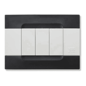 Placca Kadra Tecnopolimero Bianca Inserti Nero Auckland 3 Moduli Simon Urmet 10803.B.04