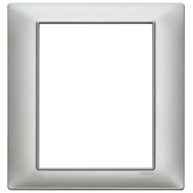 Placca Vimar Plana 8 moduli 4+4 Argento Opaco in Tecnopolimero 14668.20
