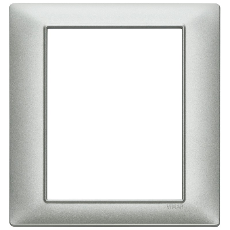Placca Vimar Plana 8 moduli 4+4 Argento Opaco in Tecnopolimero 14668.20
