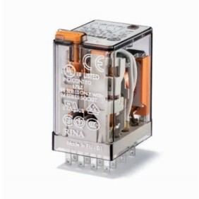 Relè industriale terminali faston  bobina 24V DC 4 contatti 7 A Finder 55349024